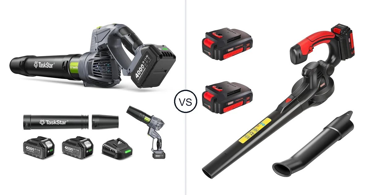TaskStar Cordless Rotary vs MZK ET1613-2Batteries: Leaf Blower