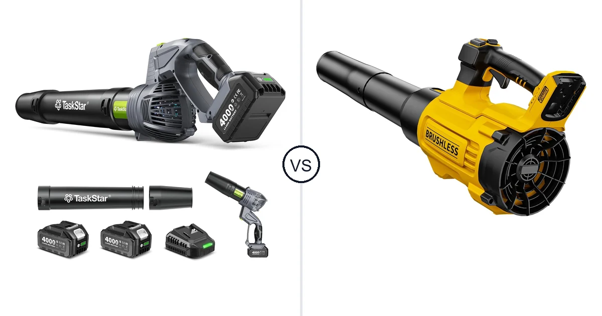 Comparison of TaskStar Cordless Rotary Leaf Blower and Nelhalt CFM/125