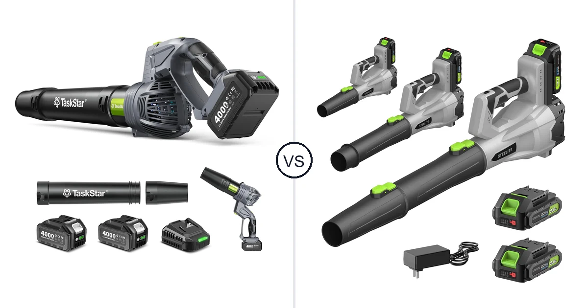 TaskStar Cordless Rotary vs Steelite 21V: Best Leaf Blower