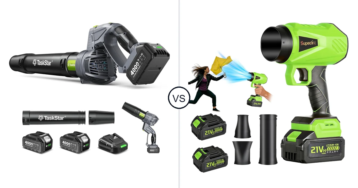 Comparison of TaskStar Cordless Rotary Leaf Blower and SUPEAIR 667667