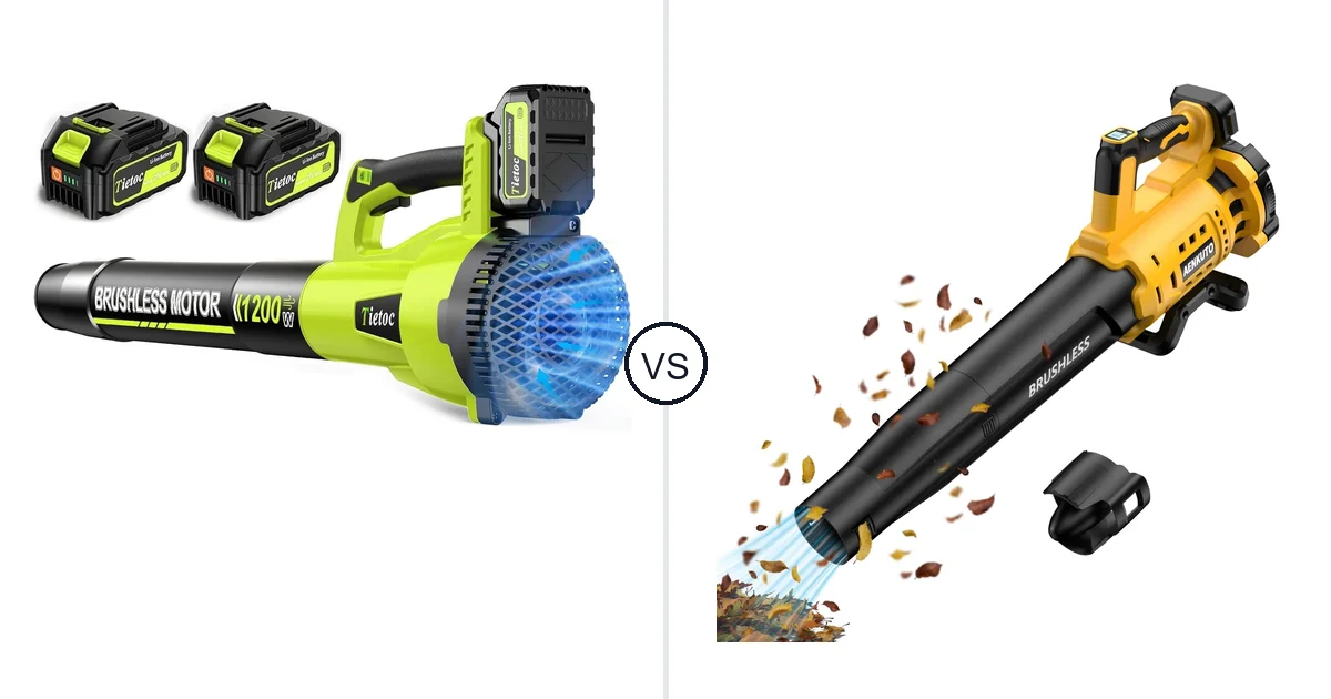 Tietoc 1200W vs Aenkuto Cordless Leaf Blower: Best Leaf Blower for