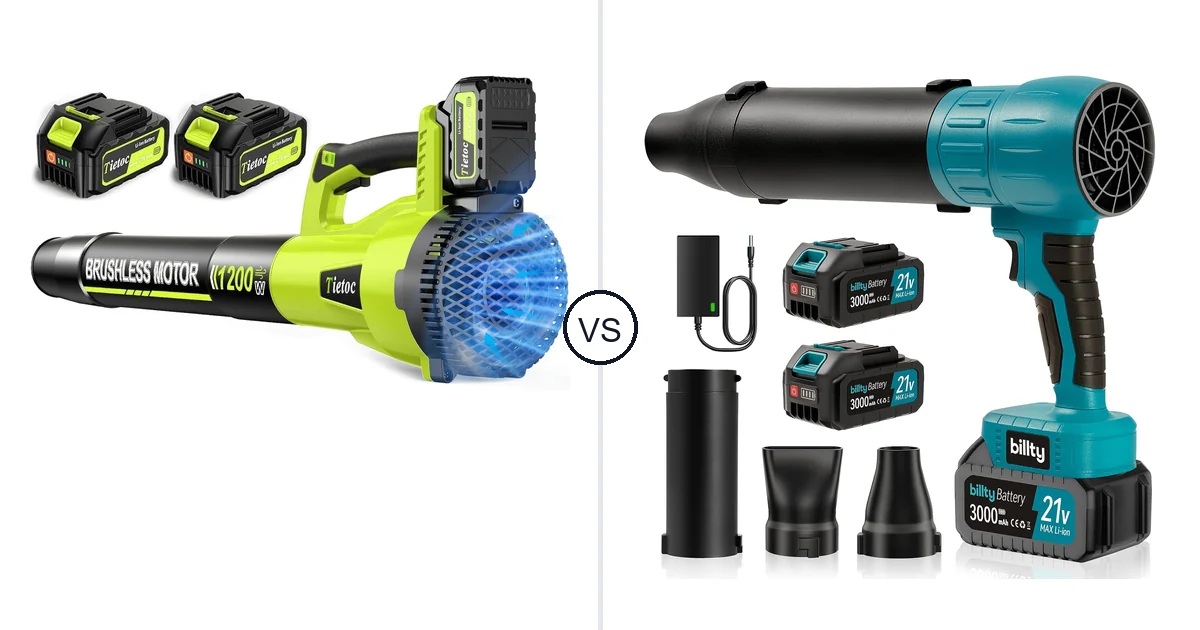 Tietoc 1200W vs Billty Cordless Leaf Blower: Best Leaf Blower for