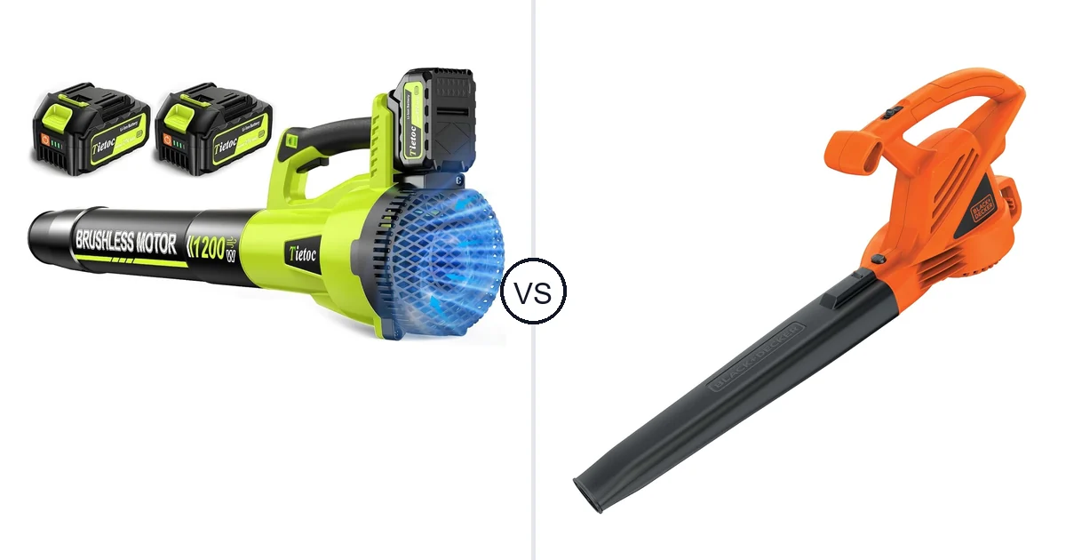 Tietoc 1200W vs BLACK+DECKER LB700: Leaf Blower Comparison (Key