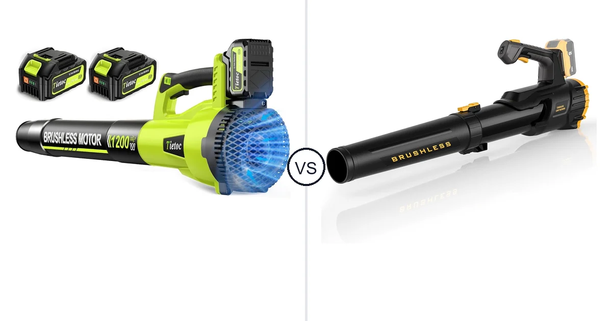 Tietoc 1200W vs IEBUDA SX-CLB002-P02: Leaf Blower Comparison (Key
