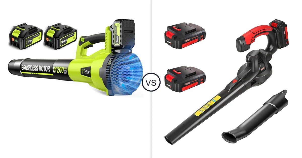 Tietoc 1200W vs MZK ET1613-2Batteries: Best Leaf Blower for Your Needs