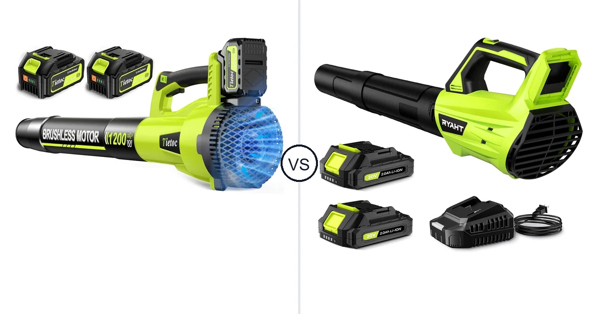 Tietoc 1200W vs RYAHT DD8179: Best Leaf Blower