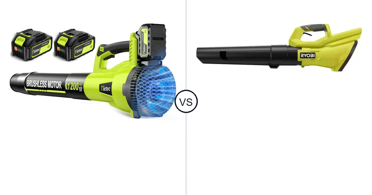 Tietoc 1200W vs RYOBI RY40LB01B: Leaf Blower Comparison (Key