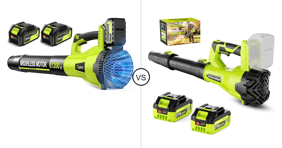 Tietoc 1200W vs ToCzernobgol Cordless Leaf Blower: Best Leaf Blower