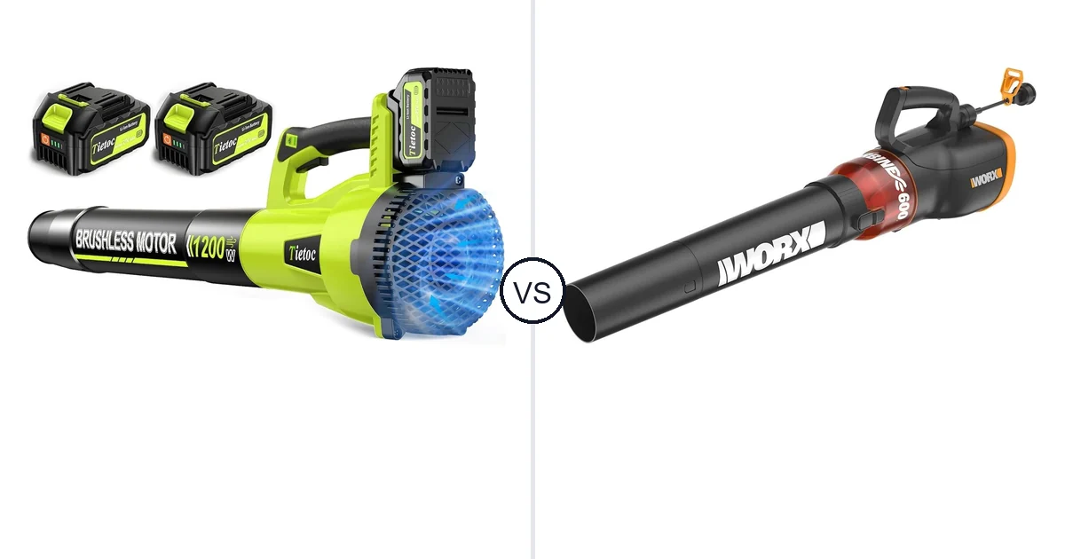 Tietoc 1200W vs WORX WG520: Leaf Blower Comparison