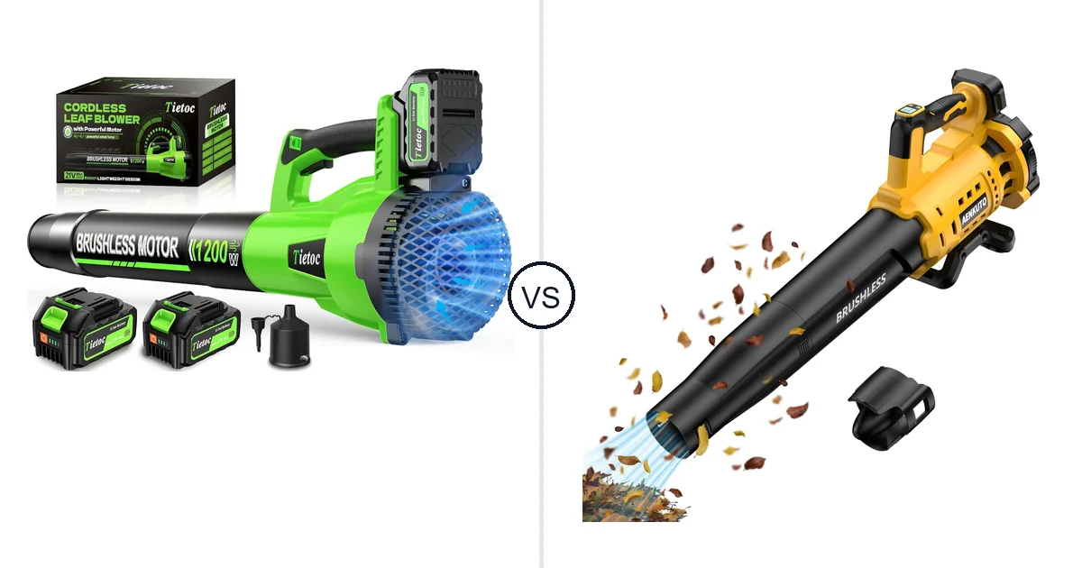 Comparison of tietoc LB-168 and Aenkuto Cordless Leaf Blower for DEWALT 20V