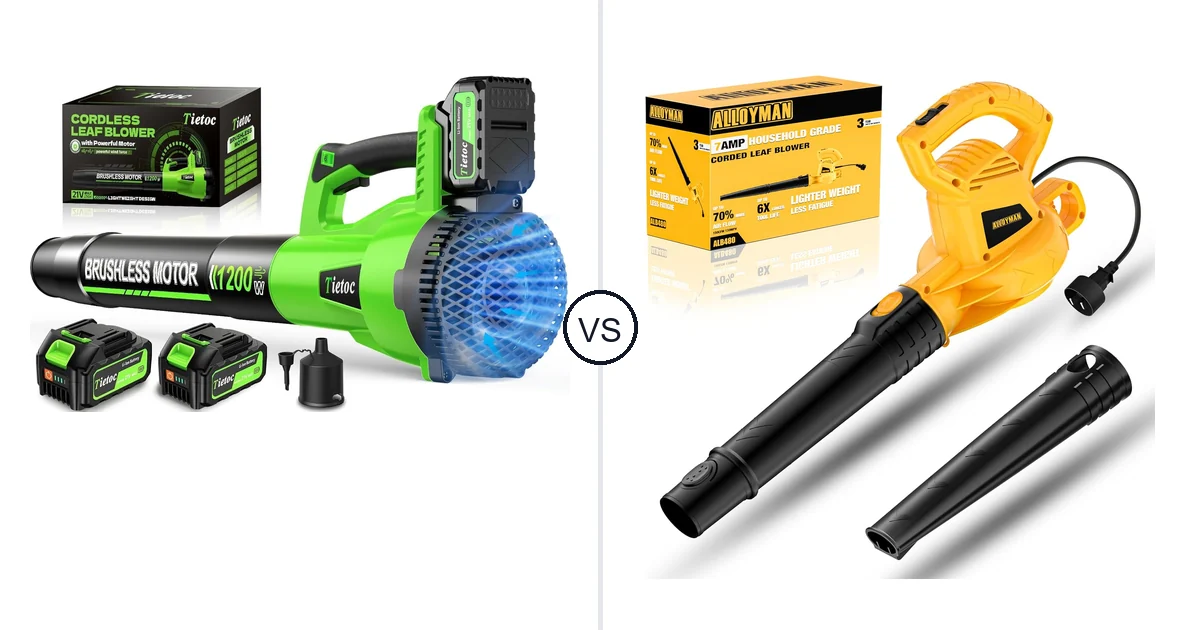 Comparison of tietoc LB-168 and Alloyman Corded Leaf Blower-yellow