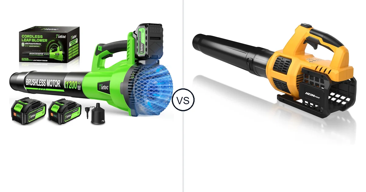 Comparison of tietoc LB-168 and HEINPRO Cordless Leaf Blower Compatible