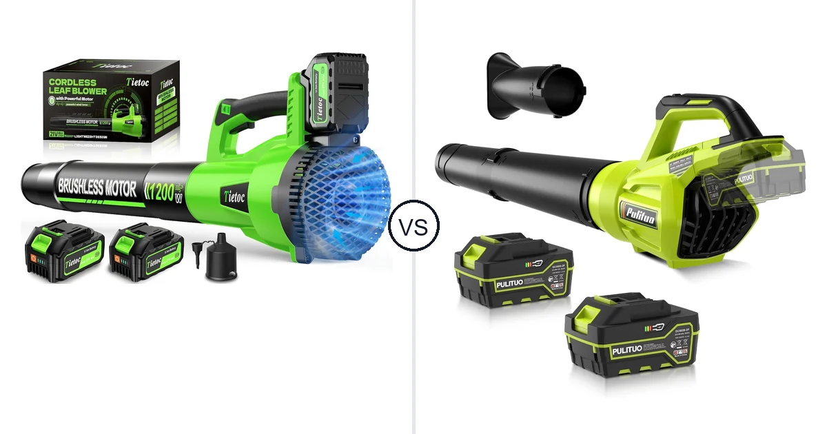 Comparison of tietoc LB-168 and PULITUO Leaf Blower Cordless