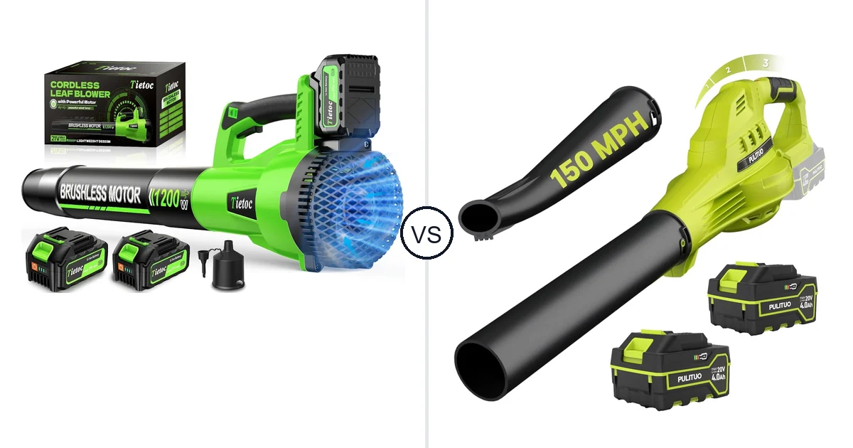 Comparison of tietoc LB-168 and PULITUO Updated 4.0 Batteries, Green