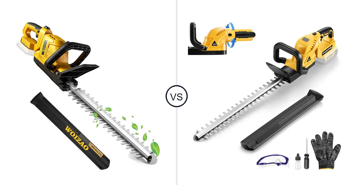 WOIZAO Cordless Hedge vs DGQHME 3000RPM: Best Hedge Trimmer
