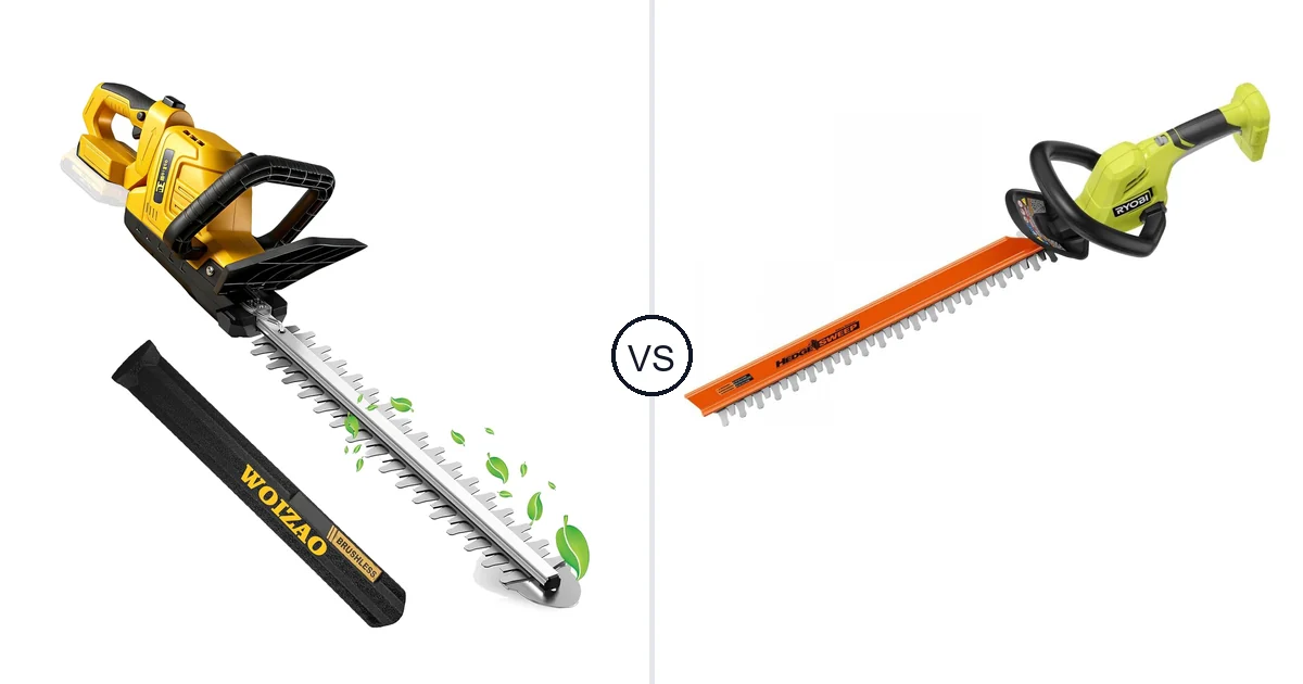 WOIZAO Cordless Hedge vs RYOBI 18V: Hedge Trimmer Comparison (Key