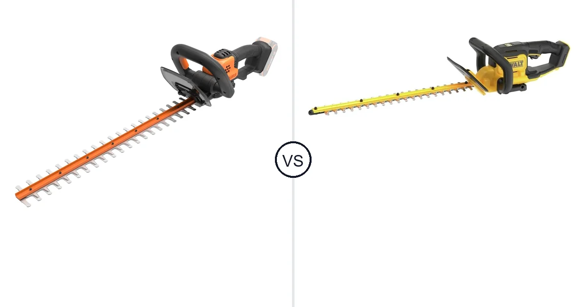 WORX WG261 vs DEWALT DCHT821B: Best Hedge Trimmer for Your Needs