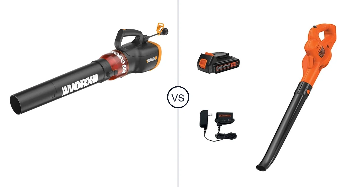 WORX WG520 vs BLACK+DECKER LSW221: Best Leaf Blower