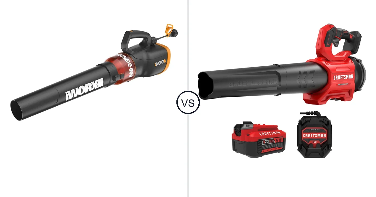 WORX WG520 vs CRAFTSMAN V20: Leaf Blower Comparison