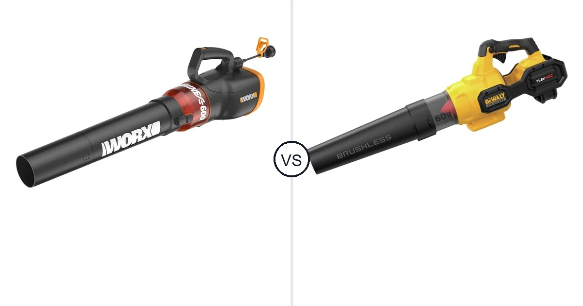 WORX WG520 vs DEWALT DCBL772B: Best Leaf Blower for You