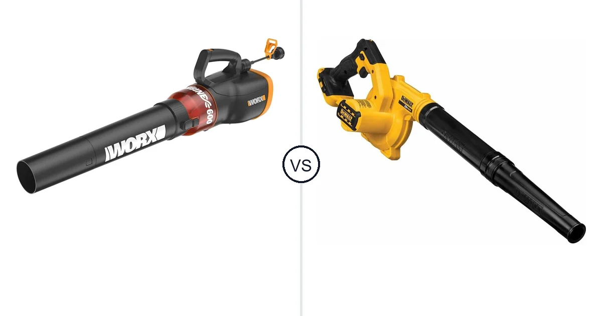 WORX WG520 vs DEWALT DCE100B: Leaf Blower Showdown