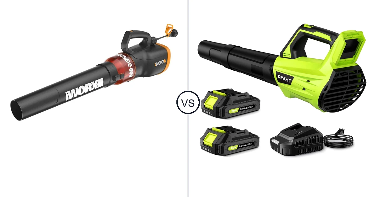 WORX WG520 vs RYAHT DD8179: Best Leaf Blower for You?