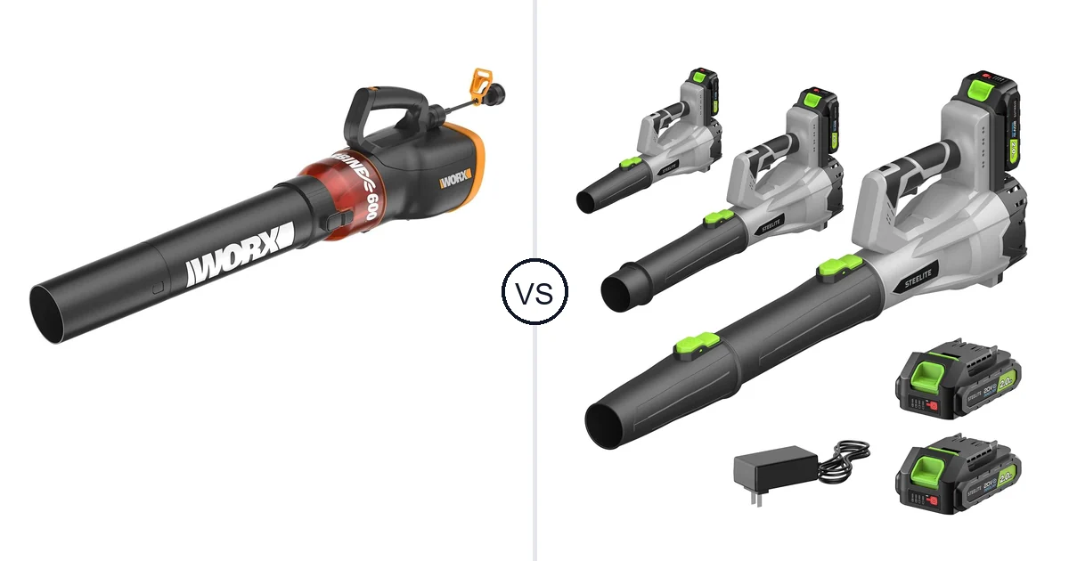 WORX WG520 vs Steelite 21V Leaf Blower Comparison