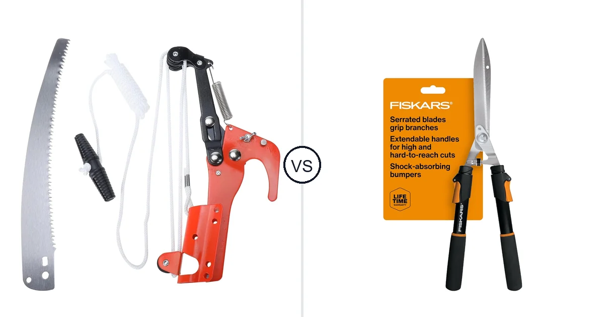 Comparison of YWHWXB Extendable Tree Pruner Saw and Fiskars Extendable Power-Lever with 10" Blades