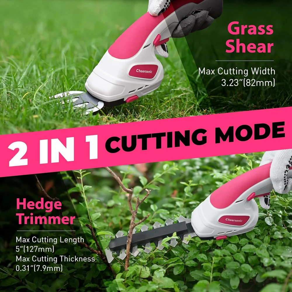 CHEERSONIC Cordless Grass Shear & Hedge Trimmer