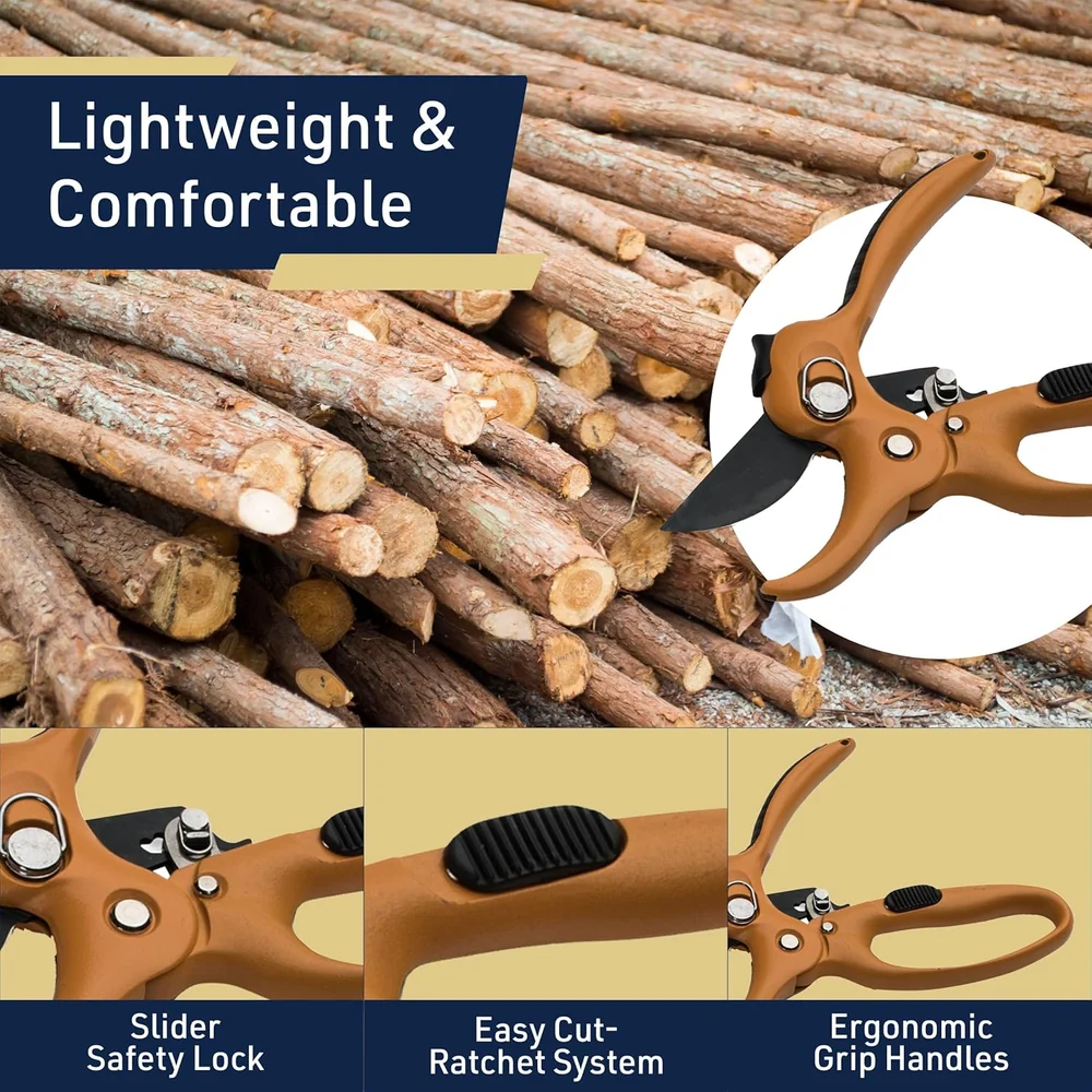 Kings County Tools Ratcheting Hand Pruner