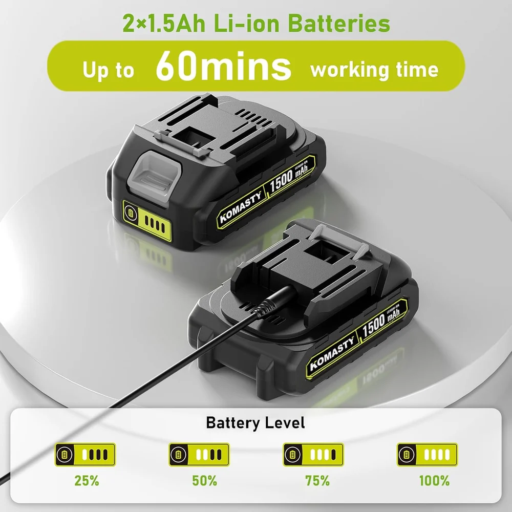 KOMASTY 22 Inch Hedge Trimmer Cordless
