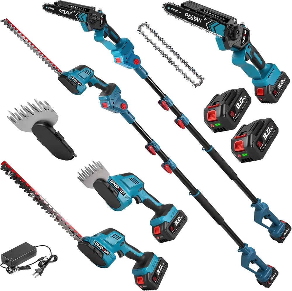 Seesii Electric Chainsaw Trimmer Pruner: 3-in-1 Cordless